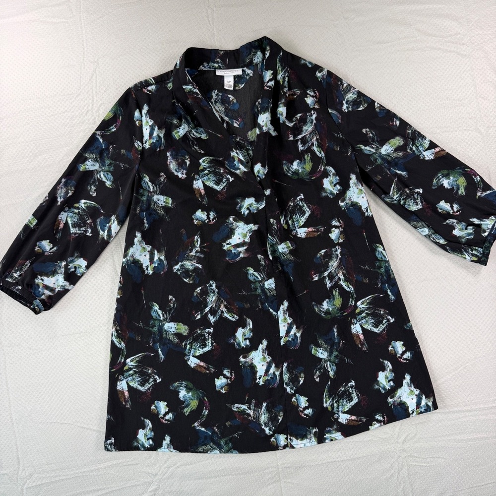 Liz Lange Maternity Target Women Size Small Floral Tunic Blouse V-Neck Top S